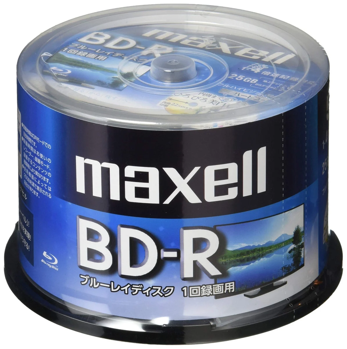 Maxell BD-R 25GB 4x Inkjet Printable 50-Pack BRV25WPE