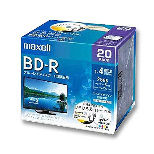 Maxell BD-R Disco da Registrazione 130 Min 20 Pezzi BRV25WPE.20S