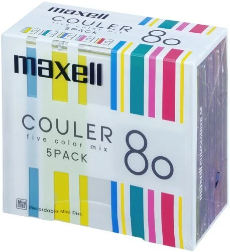 Maxell MD Music Discs 80min 5pcs Stripe Design