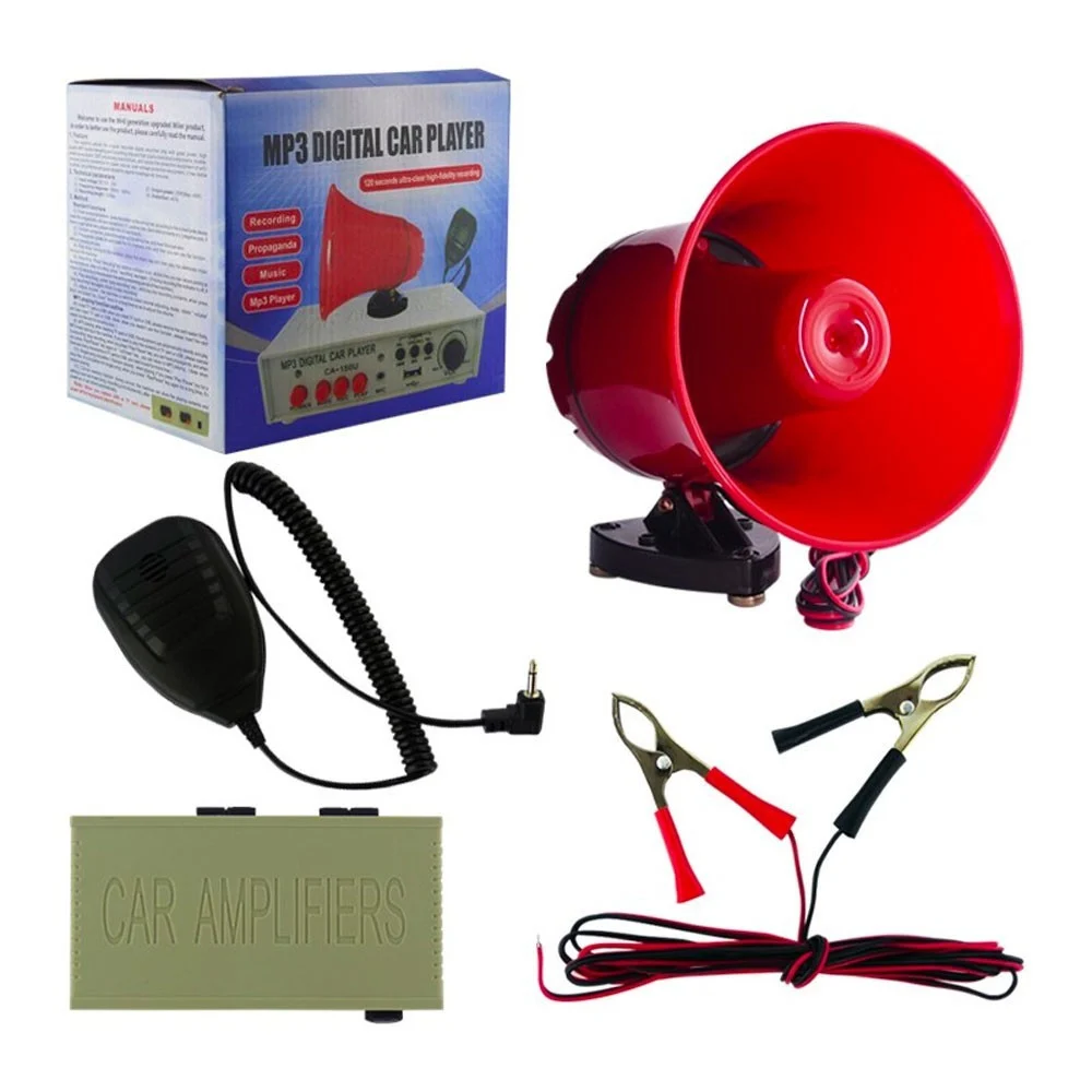 MEGAFONO ALTOPARLANTE MICROFONO AUTO 12V REGISTRATORE ANNUNCI LOOP 25W 130U - TrAdE Shop Traesio