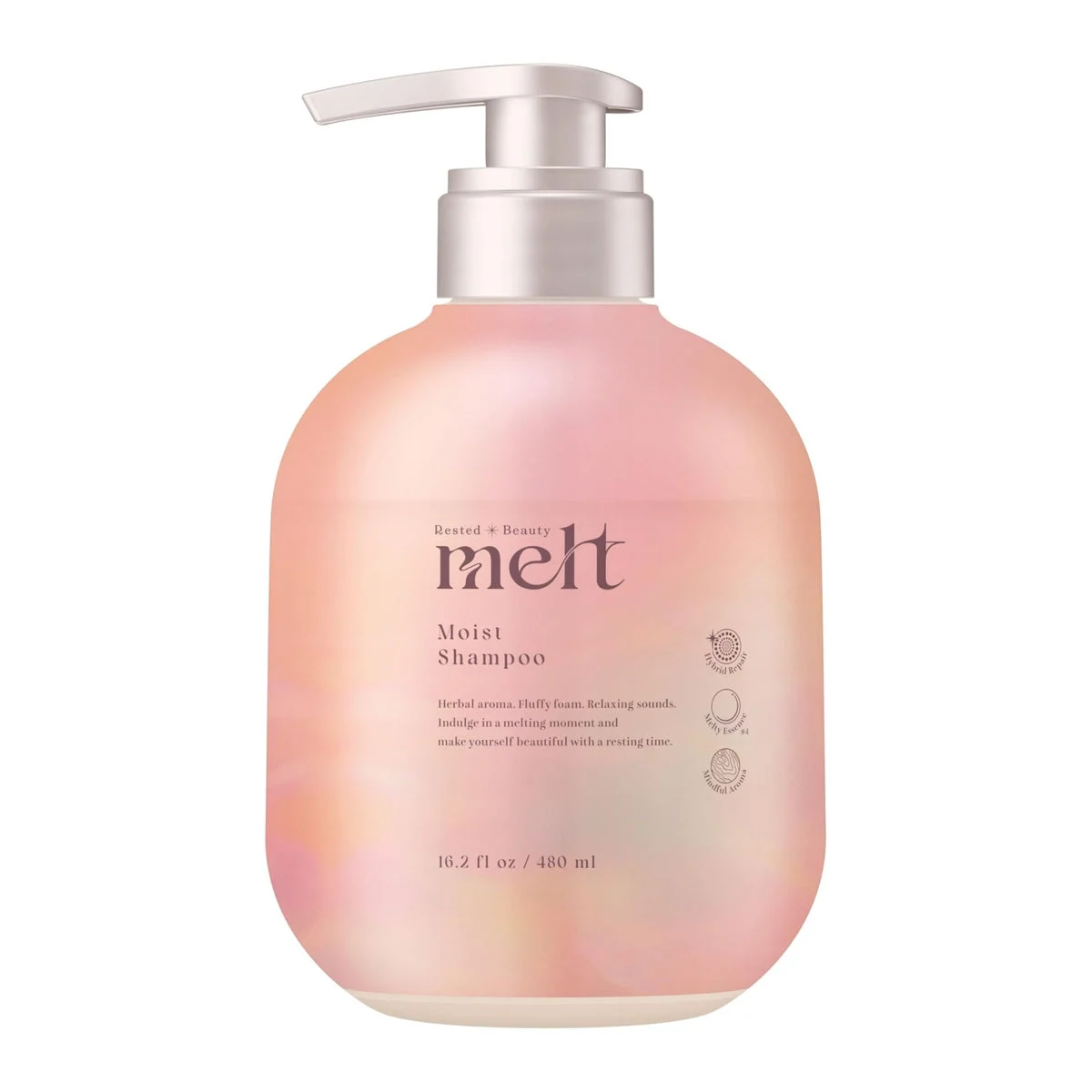 Melt Moist Shampoo Pump 480ml Hair Care Moisturizing Formula
