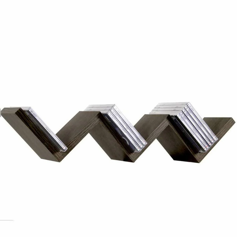 MENSOLA PARETE MODERNA DESIGN ZIG ZAG MENSOLE MURO SCAFFALE 3 RIPIANI WENGHE - TrAdE Shop Traesio