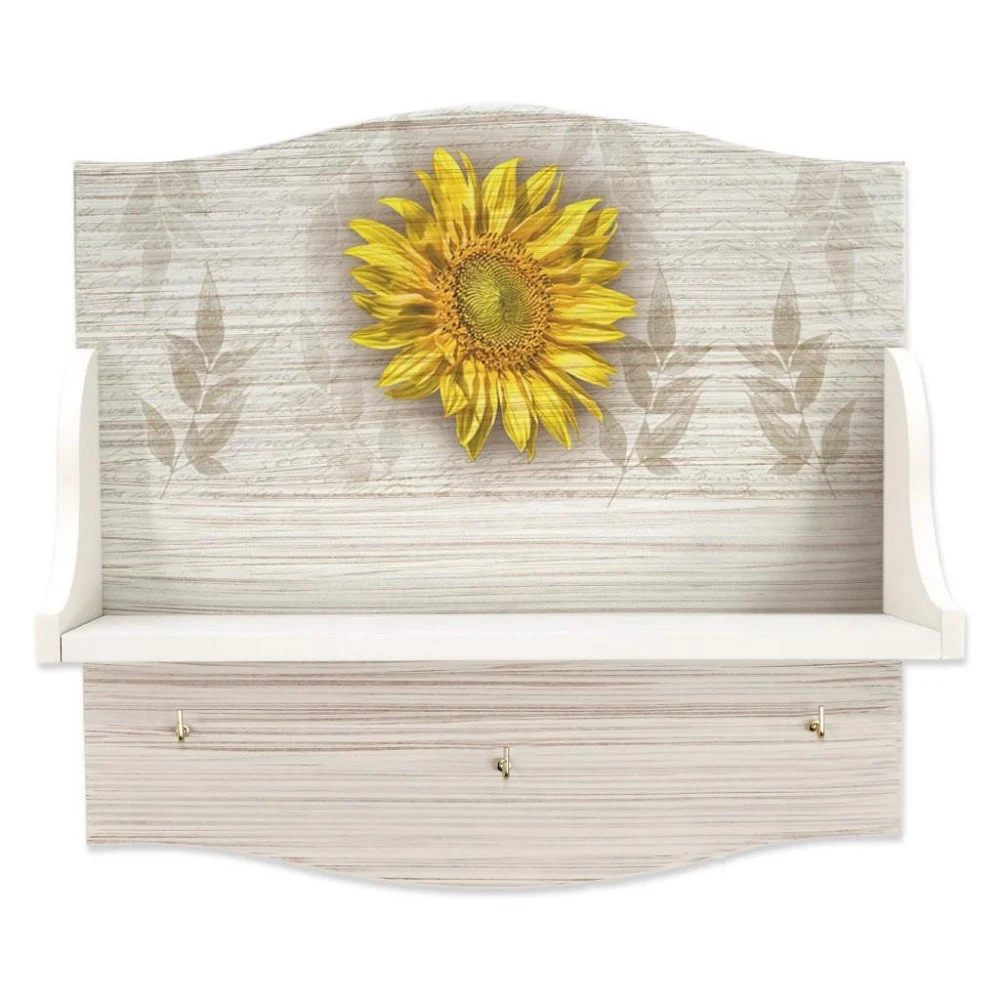 MENSOLA PORTABARATTOLI MULTIUSO CON STAMPA GIRASOLE HD ORGANIZER UTENSILI CUCINA - TrAdE Shop Traesio