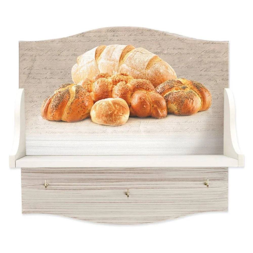 MENSOLA PORTABARATTOLI MULTIUSO CON STAMPA PANE HD ORGANIZER PER UTENSILI CUCINA - TrAdE Shop Traesio