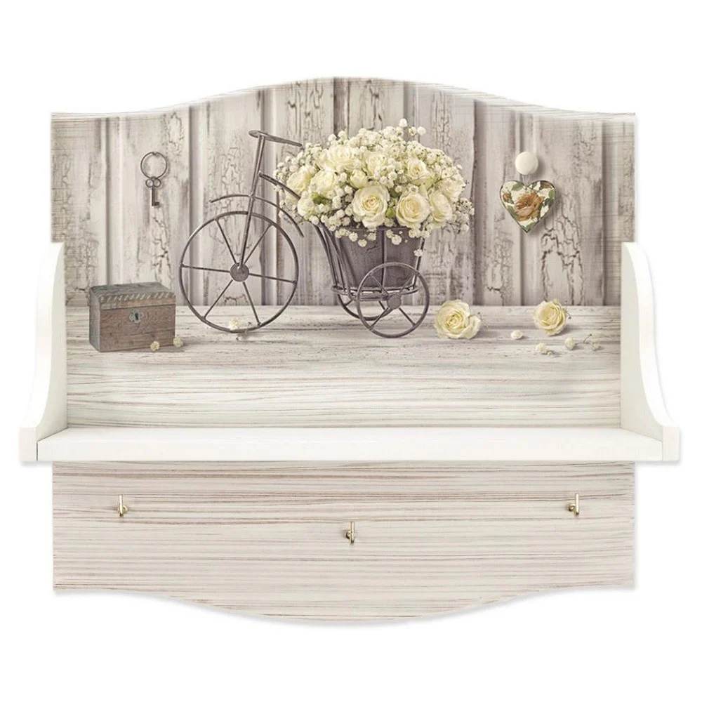 MENSOLA PORTABARATTOLI MULTIUSO STAMPA HD YELLOW ROSES ORGANIZER UTENSILI CUCINA - TrAdE Shop Traesio