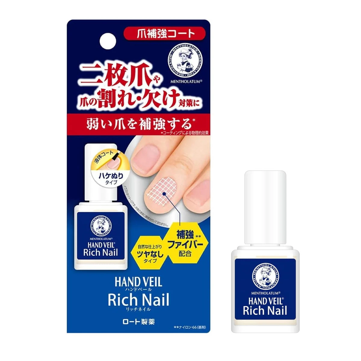 Mentholatum Hand Veil Nail Coating Strengthener Matte Finish 10ml
