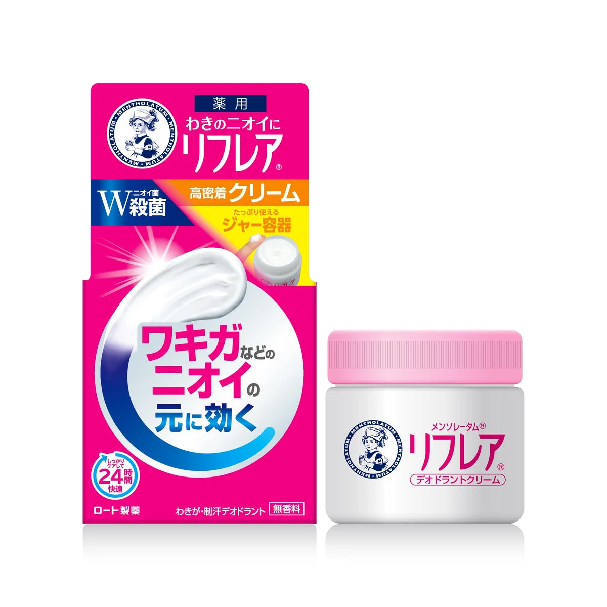 Mentholatum Refrea Deodorant Cream High Adhesion Unscented 55g
