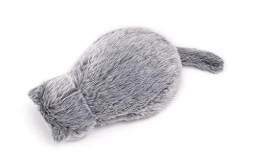 MeowEver Cuscino Cat-Shaped Morbido Grigio con Suono di Ronronio