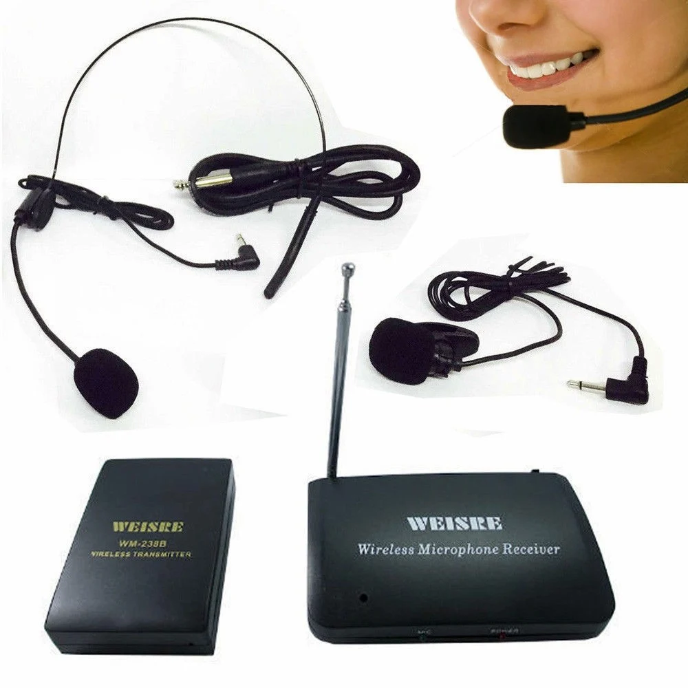 MICROFONO AD ARCHETTO WIRELESS SENZA FILI CON CENTRALINA E TRASMETTITORE - TrAdE Shop Traesio