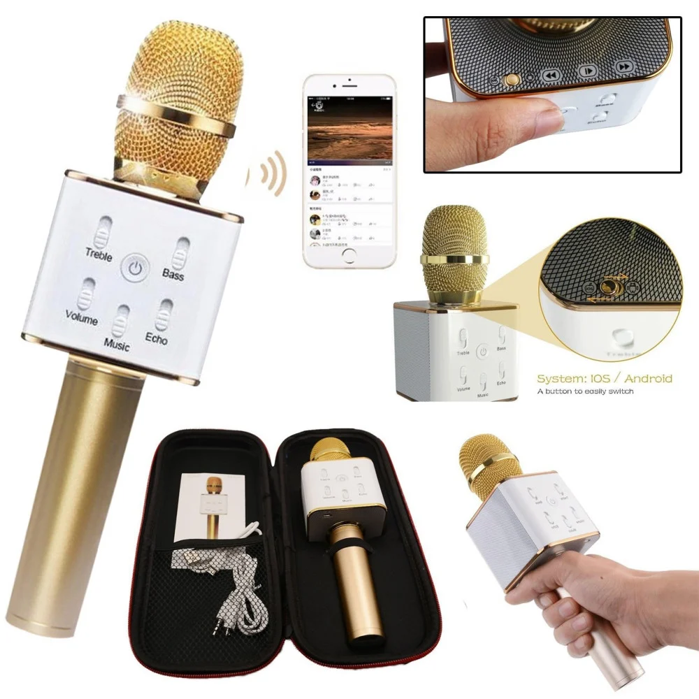 MICROFONO BLUETOOTH WIRELESS DOPPIO ALTOPARLANTE SPEAKER BLUETOOTH PORTATILE - MaxTech