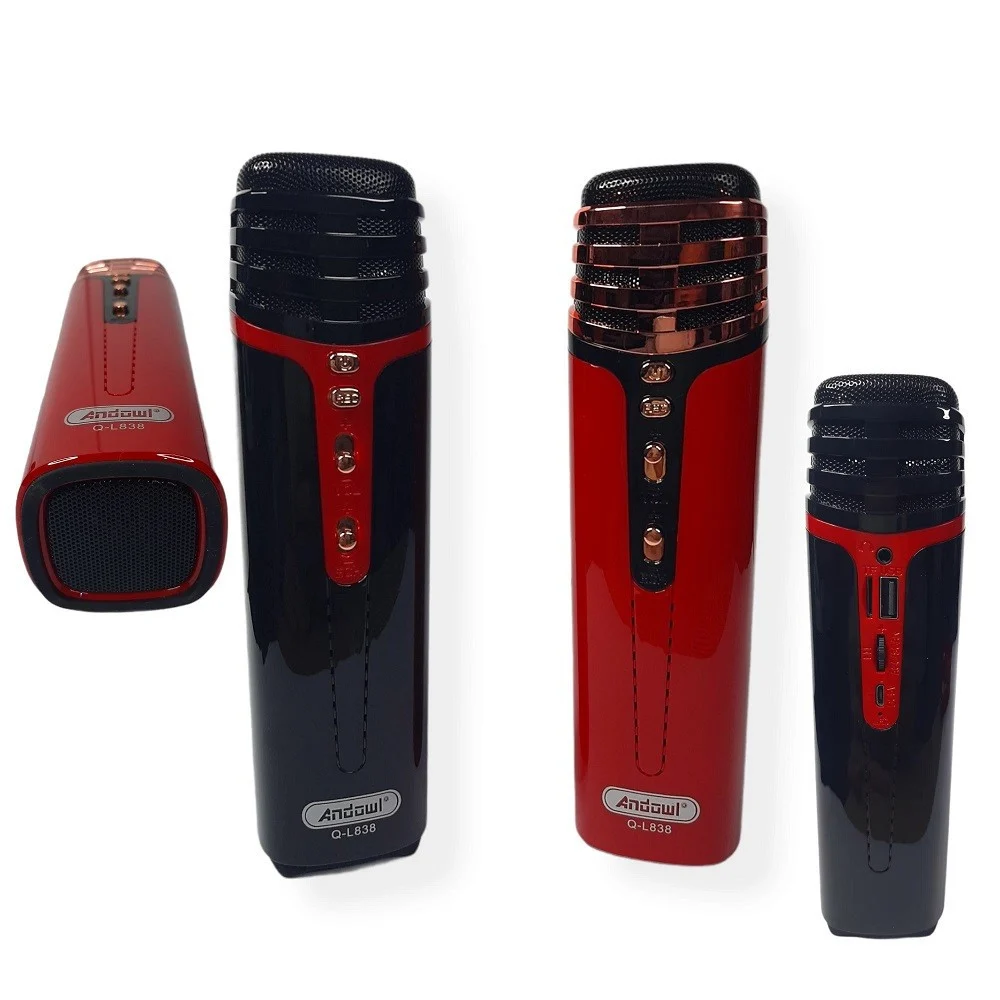 MICROFONO PER KARAOKE WIRELESS SENZA FILI ALTOPARLANTE BLUETOOTH FM RADIO Q-L838