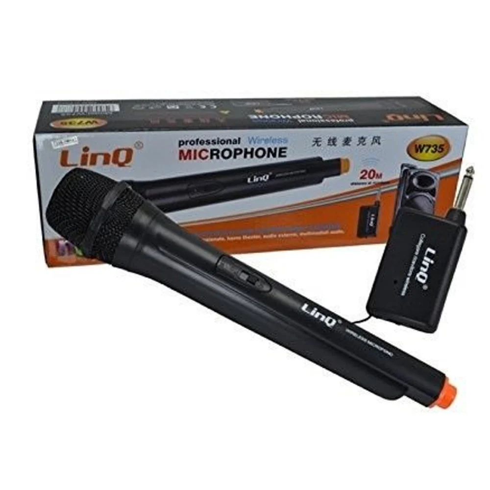 MICROFONO PROFESSIONALE WIRELESS DINAMICO CON INTERRUTTORE SENZA FILI LINQ W735