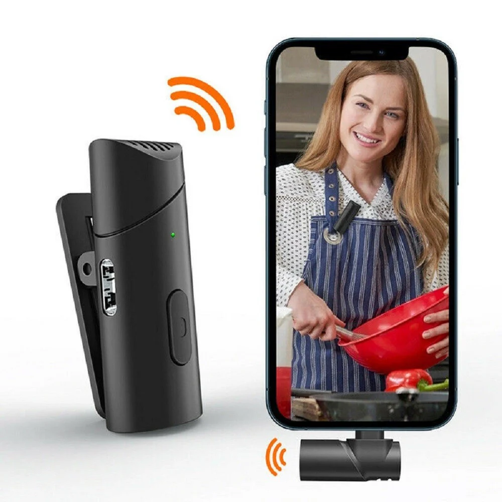 MICROFONO WIRELESS 2.4GHZ Q-HW66B CLIP ON TYPE-C CELLULARE TABLET RIDUZIONE RUMORE