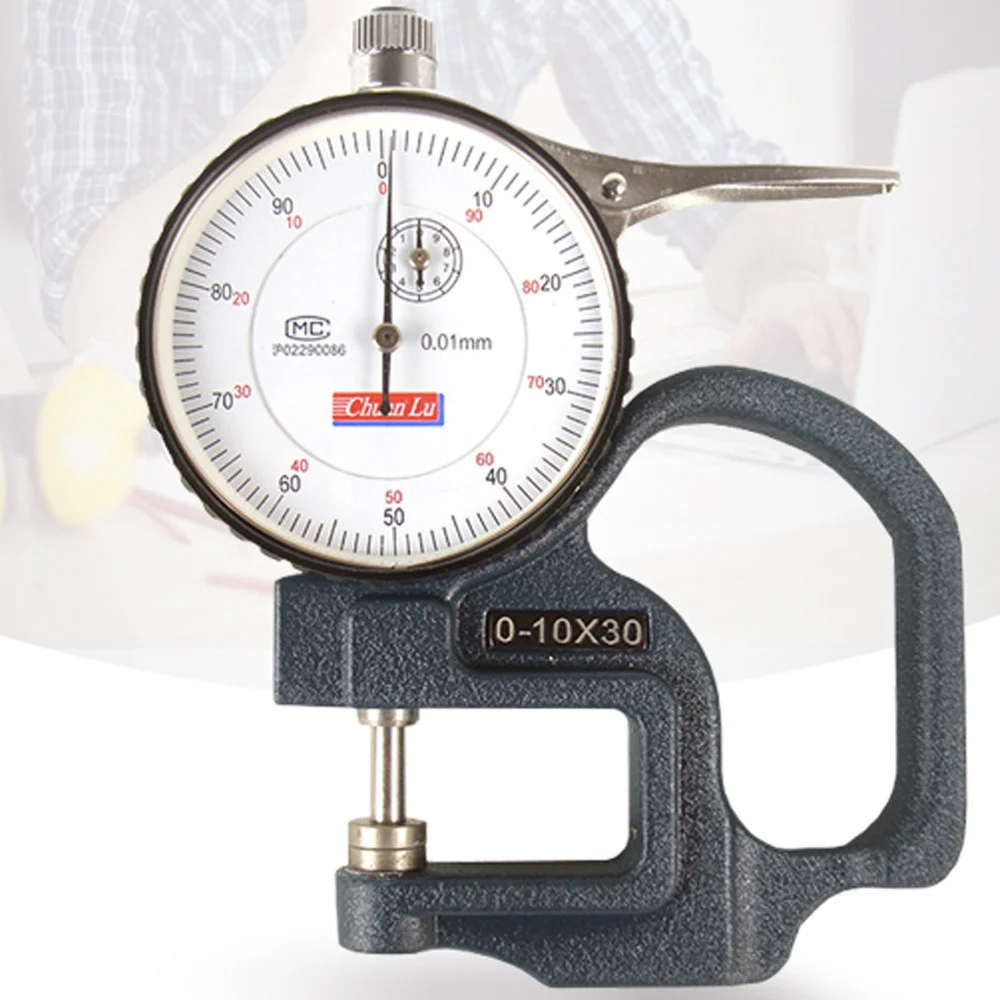 MICROMETRO SPESSIMETRO A LEVA CON QUADRANTE ANALOGICO A LANCETTA 0-10 X 30 mm