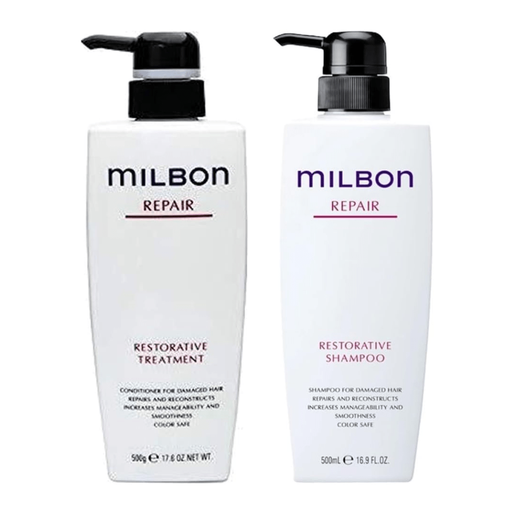 Milbon Champú y tratamiento set reparador Repair Restorative 500ml 17.6oz
