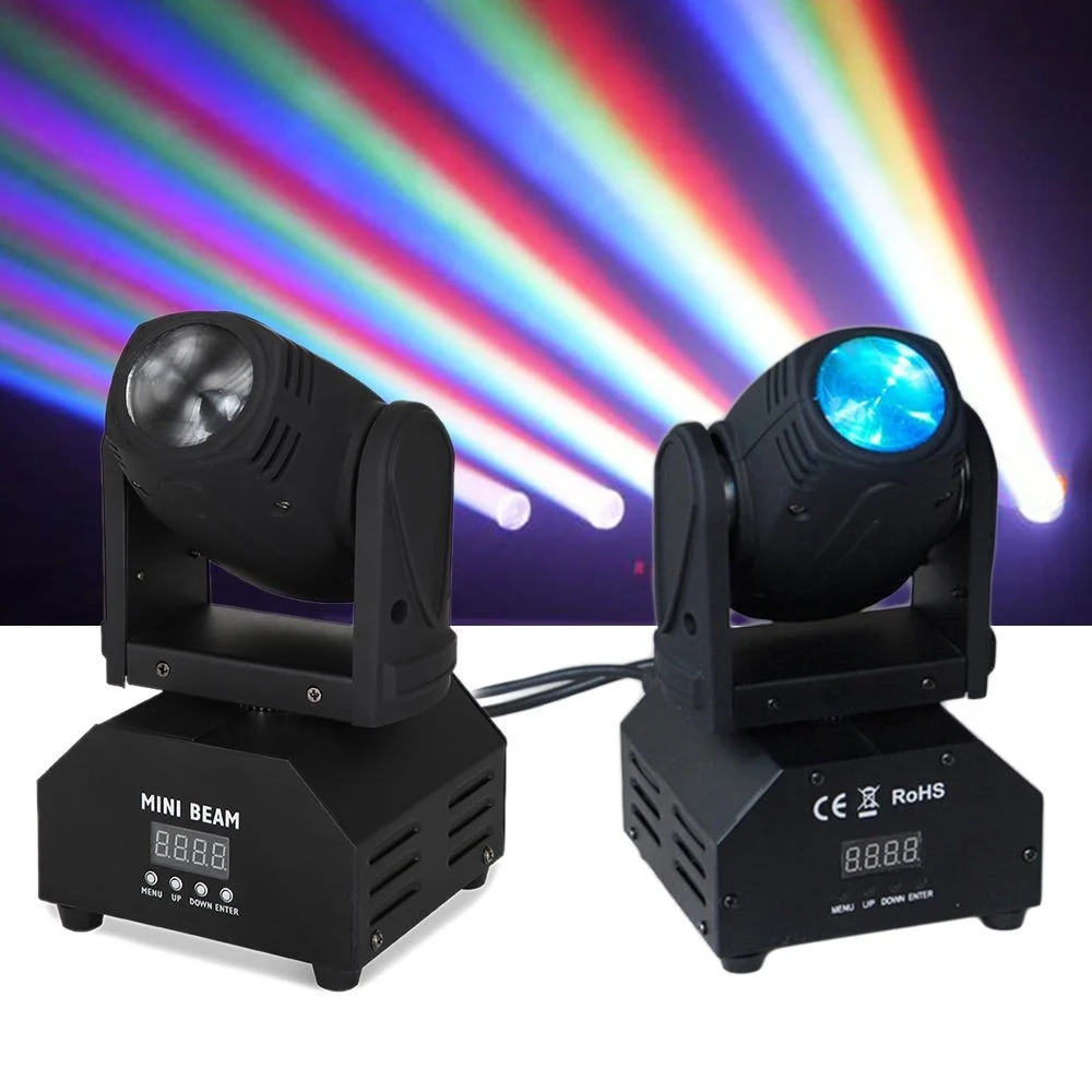 Mini 10 Watt LED Moving Head Light fascio bianco luce testa mobile DJ Party - TrAdE Shop Traesio