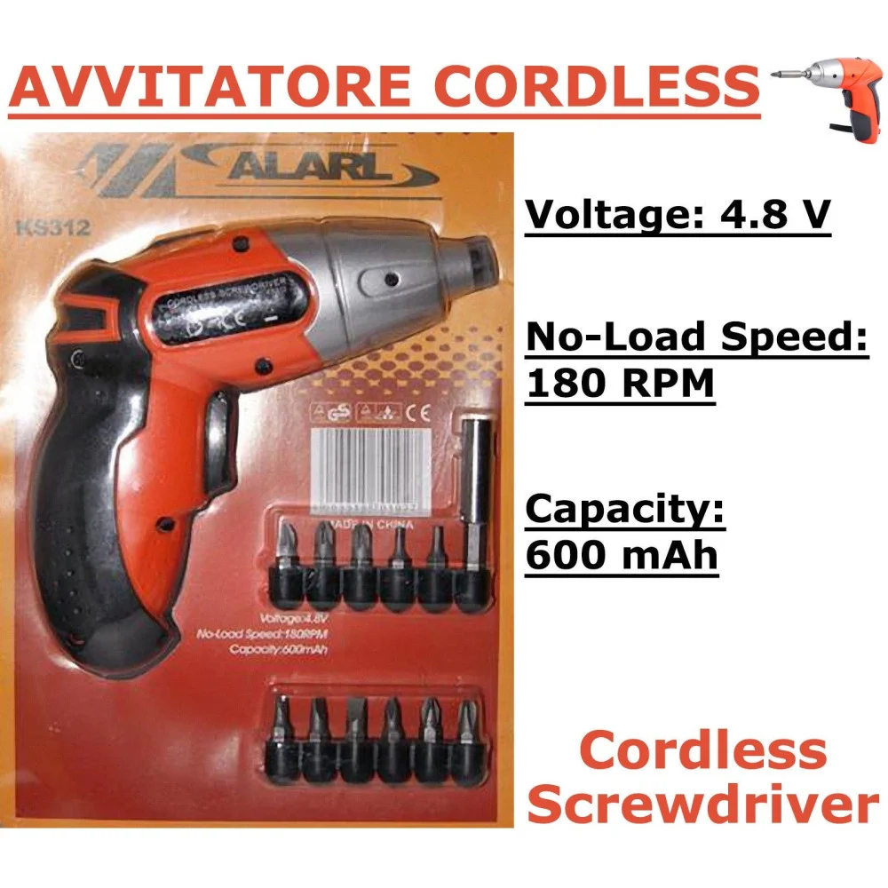 MINI AVVITATORE TRAPANO CORDLESS 4.8VOLT 180RPM 11 PUNTE RICARICABILE 600mAh - TrAdE Shop Traesio