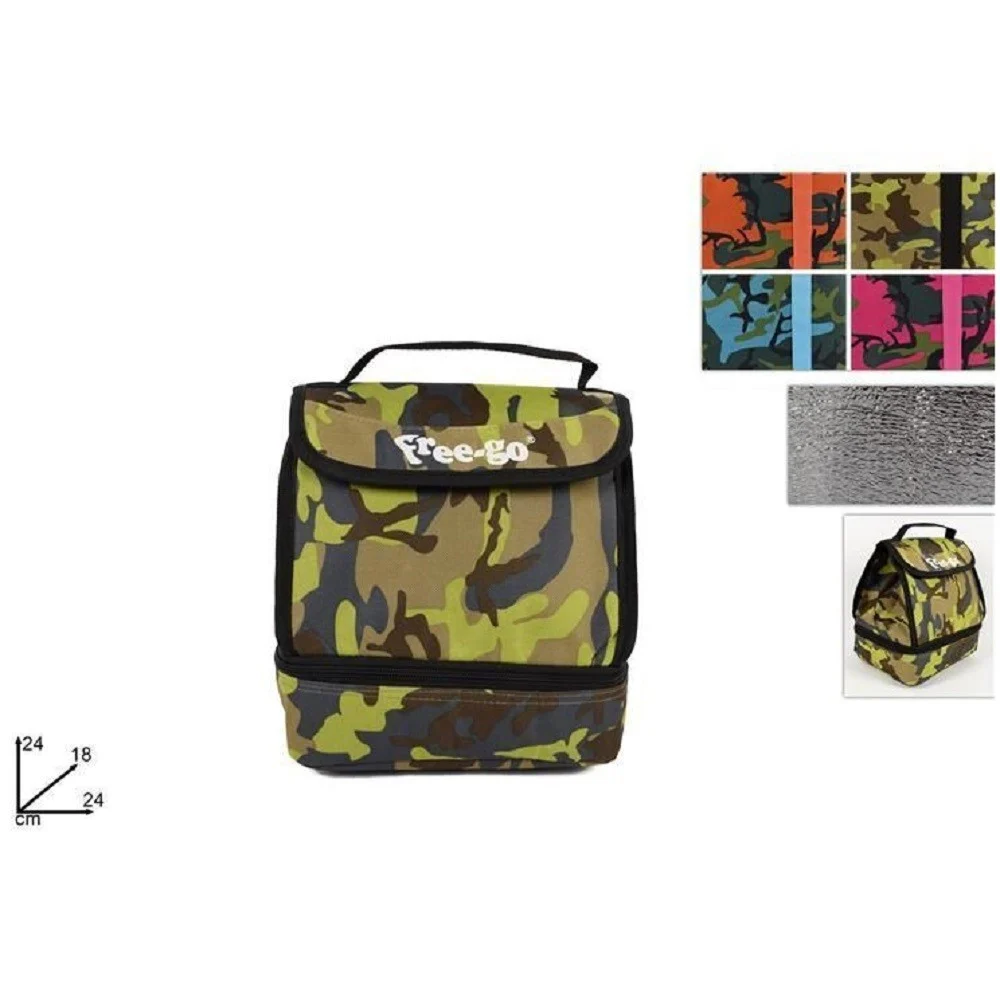 MINI BAULETTO BORSA ZAINO TERMICO FRIGO VIAGGI MARE 2 SEZIONI MIMETICO 4 COLORI - TrAdE Shop Traesio