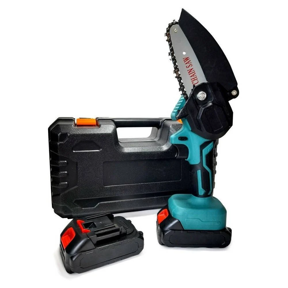 MINI ELETTROSEGA A DOPPIA BATTERIA MOTOSEGA ELETTRICA TAGLIARAMI 4'' VALIGIA LLD - TrAdE Shop Traesio
