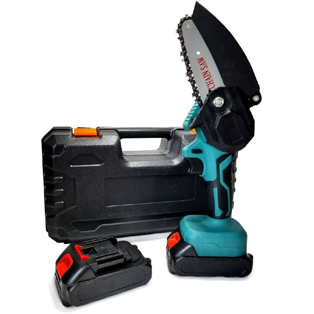 MINI ELETTROSEGA A DOPPIA BATTERIA MOTOSEGA ELETTRICA TAGLIARAMI 6'' VALIGIA LLD - TrAdE Shop Traesio