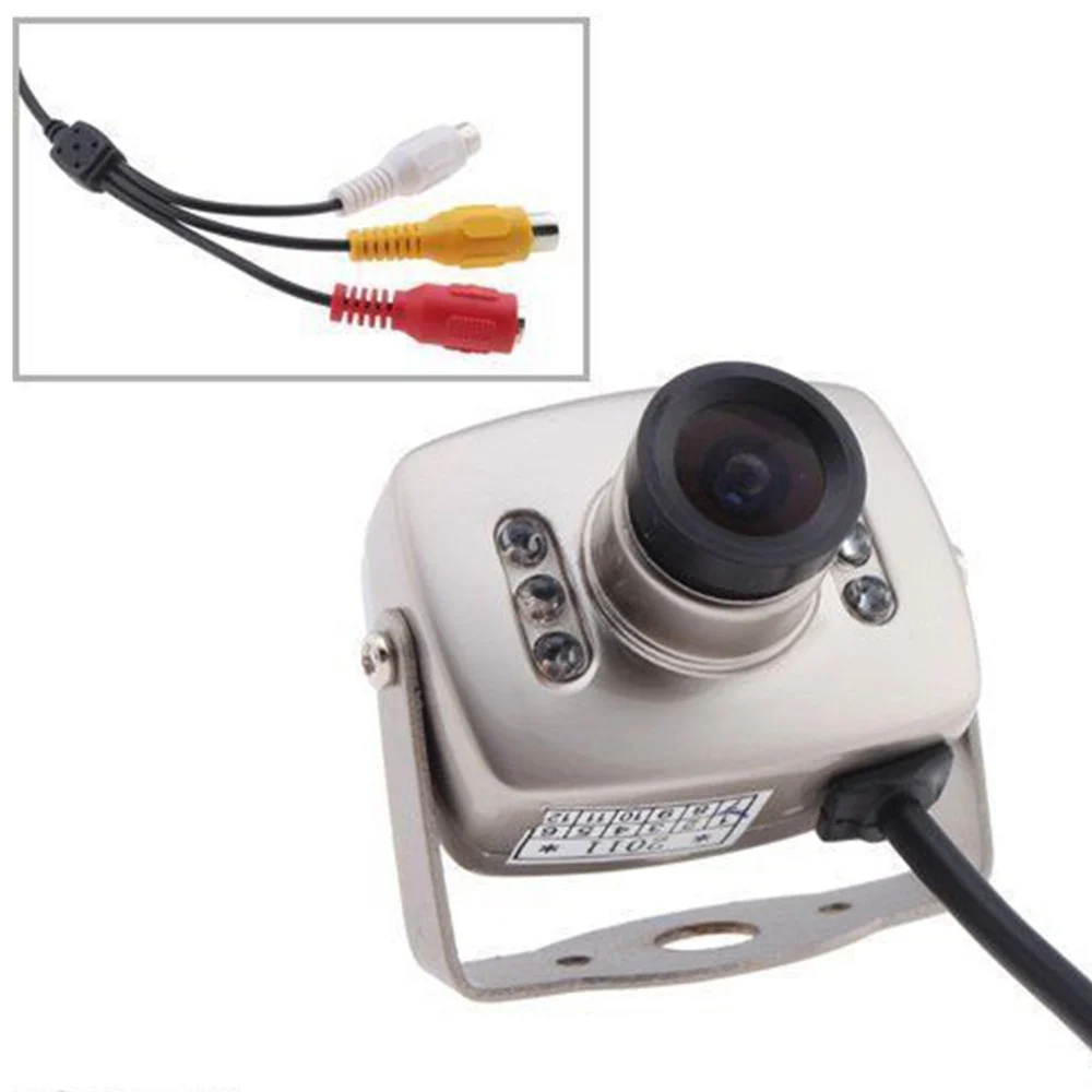 MINI MICRO TELECAMERA CAMERA A COLORI 6 LED IR RCA AUDIO VIDEO MICROFONO STAFFA - TrAdE Shop Traesio