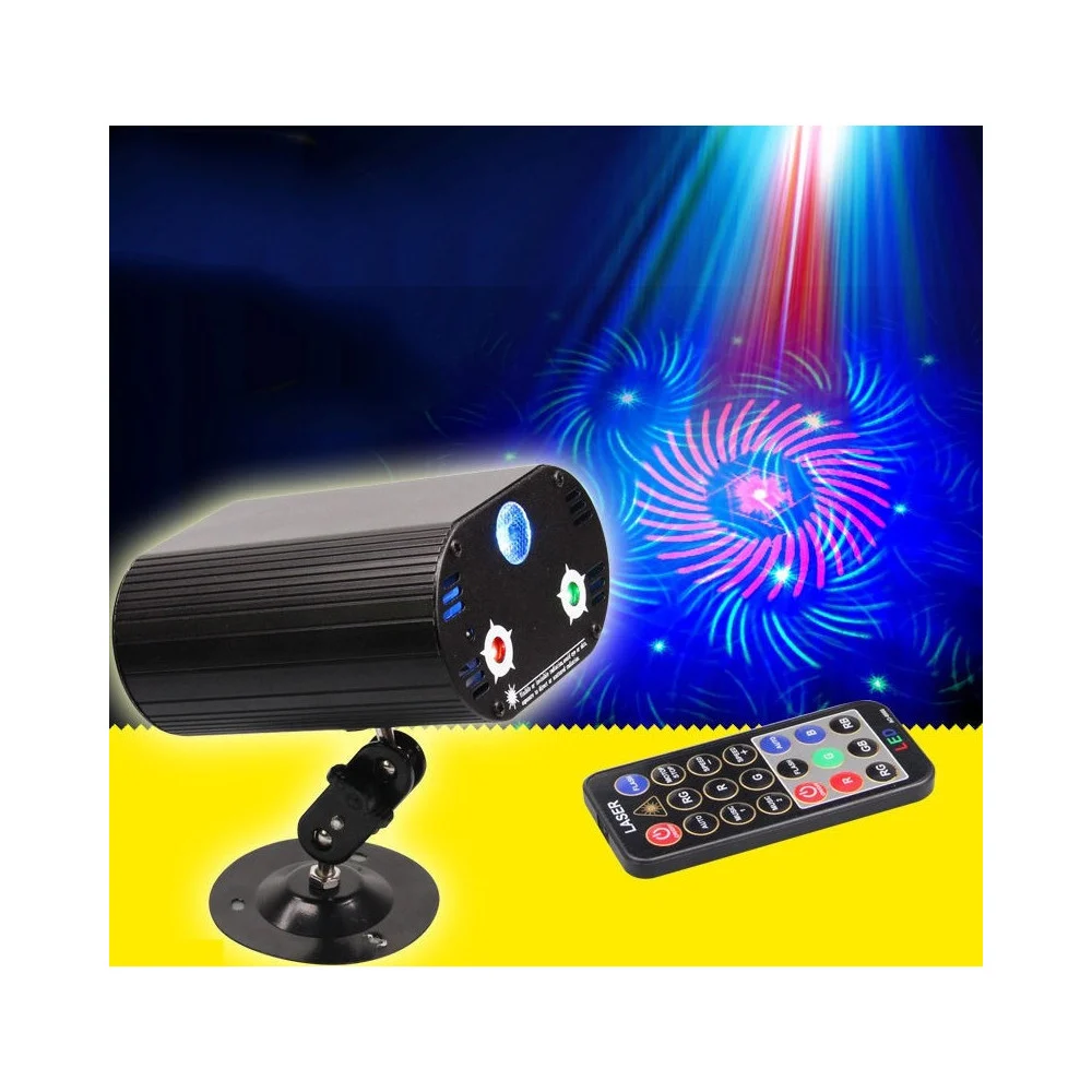 MINI PROIETTORE DOPPIO LASER LUCI LED RGB PUNTI COLORI PER FESTE DISCOTECA DJ - TrAdE Shop Traesio