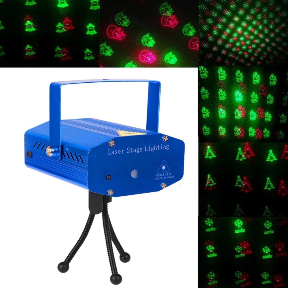 MINI PROIETTORE LUCE LUCI PER NATALE NATALIZIO MINI DJ VERDE ROSSO ILLUMINAZIONE - TrAdE Shop Traesio
