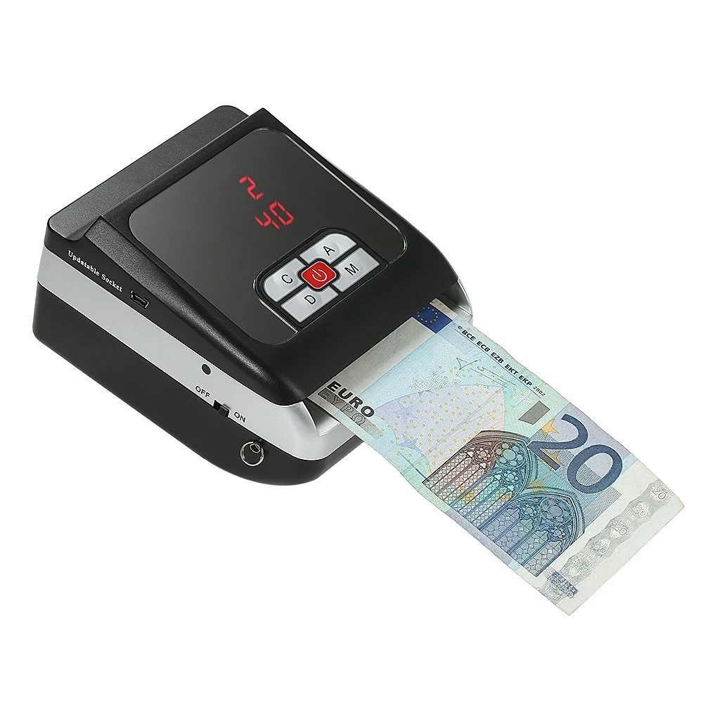 MINI RILEVATORE BANCONOTE FALSE VERIFICA CONTA BANCONOTE A BATTERIA LITIO - TrAdE Shop Traesio