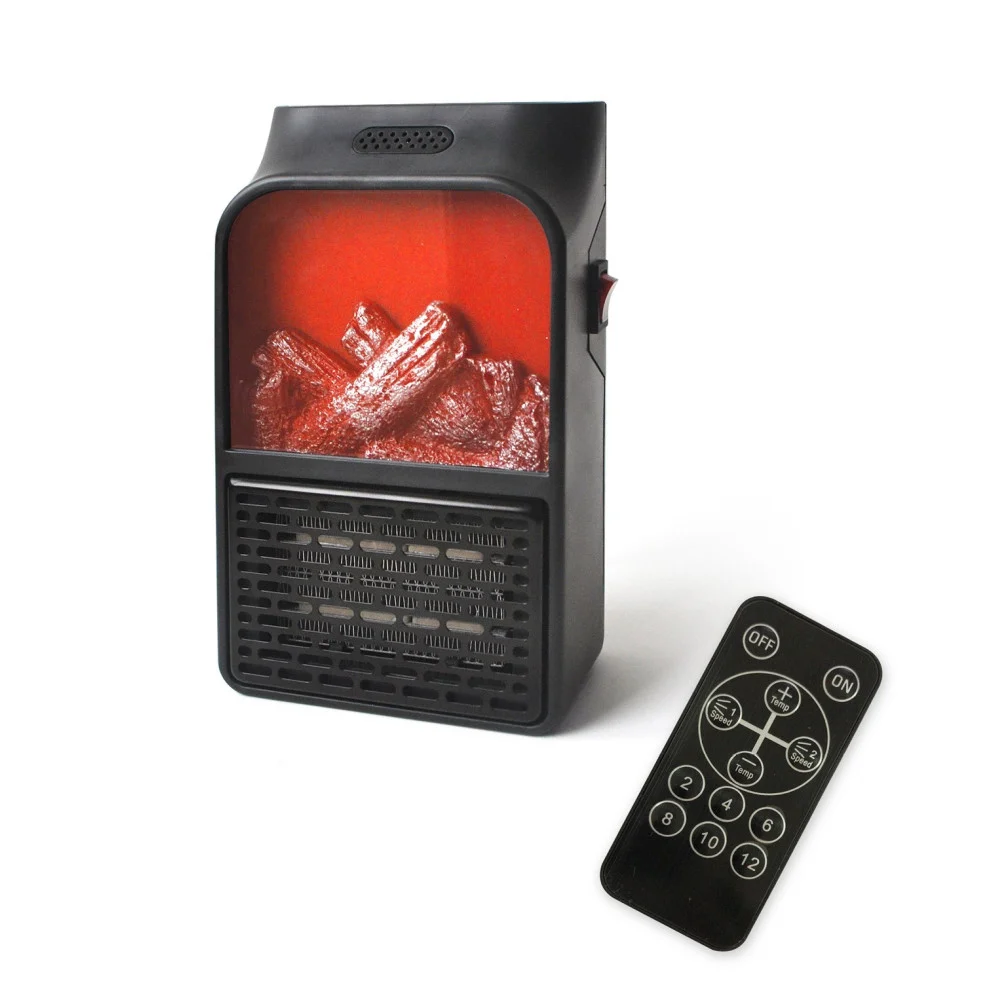MINI STUFA ELETTRICA TERMOVENTILATORE PORTATILE CON TELECOMANDO CAMINETTO FUOCO - TrAdE Shop Traesio