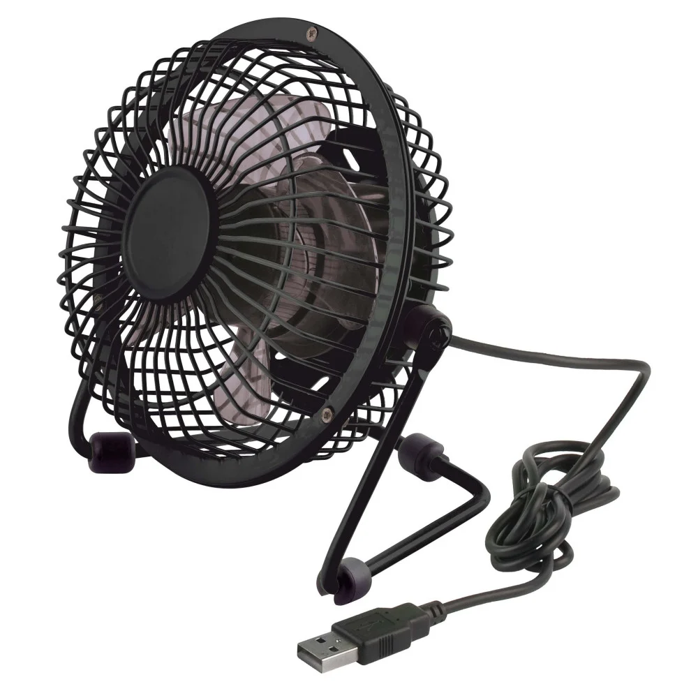 MINI VENTILATORE A PALE FAN USB IN METALLO CON INTERRUTTORE PER PC NOTEBOOK NERO - TrAdE Shop Traesio
