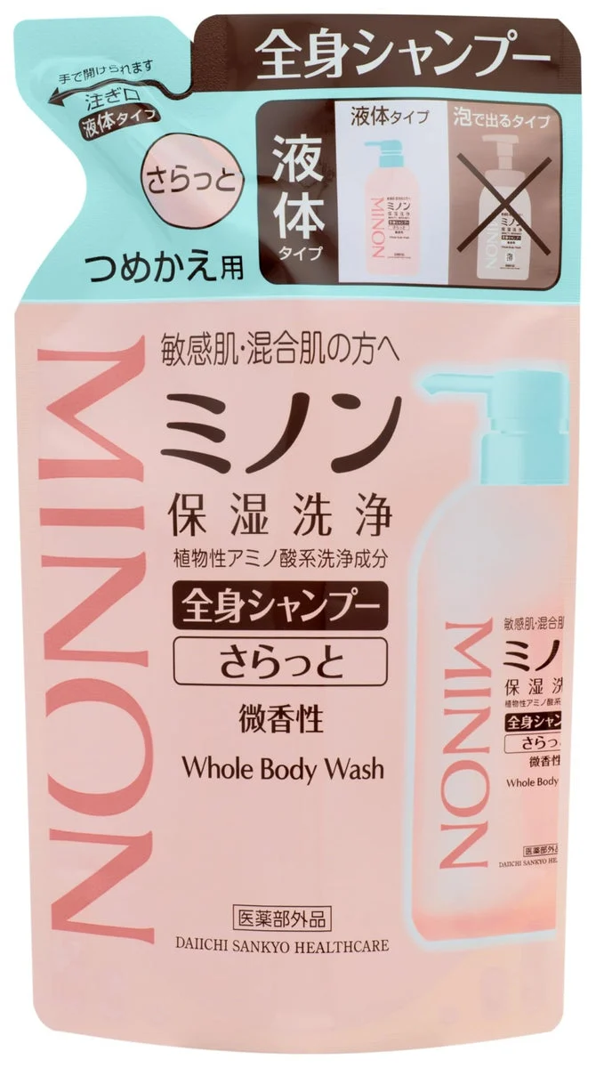 Minon Shampoo Corpo Leggero Ricarica 380mL Pelle Sensibile Idratante