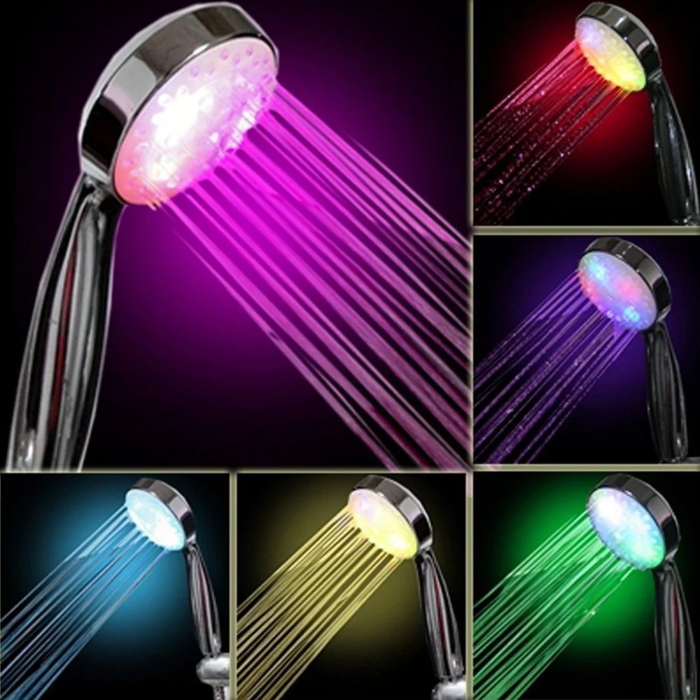 MISCELATORE BRACCIO DOCCIA MULTICOLOR A LED 7 COLORI CROMOTERAPIA SOFFIONE - TrAdE Shop Traesio