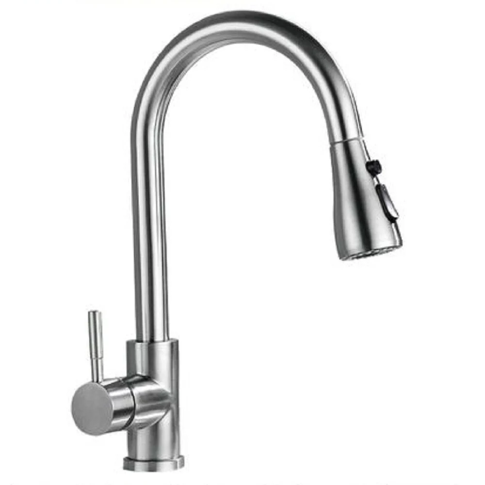 MISCELATORE CUCINA RUBINETTO CON DOCCETTA ESTRAIBILE MONOCOMANDO SATINATO 79572 - Cleafe