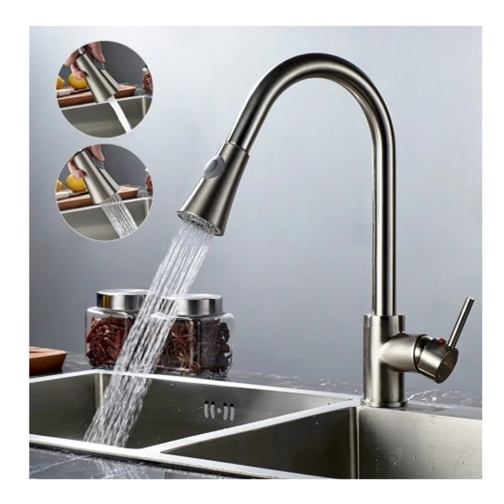 MISCELATORE LAVELLO CUCINA DOCCIA ESTRAIBILE PROFESSIONALE CROMATO RUBINETTO - TrAdE Shop Traesio