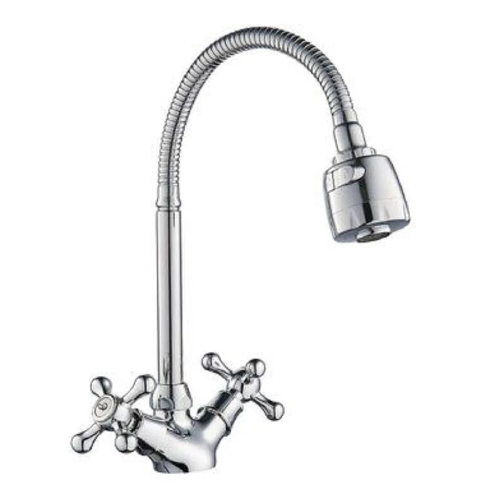 MISCELATORE RUBINETTO FLESSIBILE MANOPOLE CROCE CUCINA LAVELLO OTTONE ROMA 69408 - TrAdE Shop Traesio
