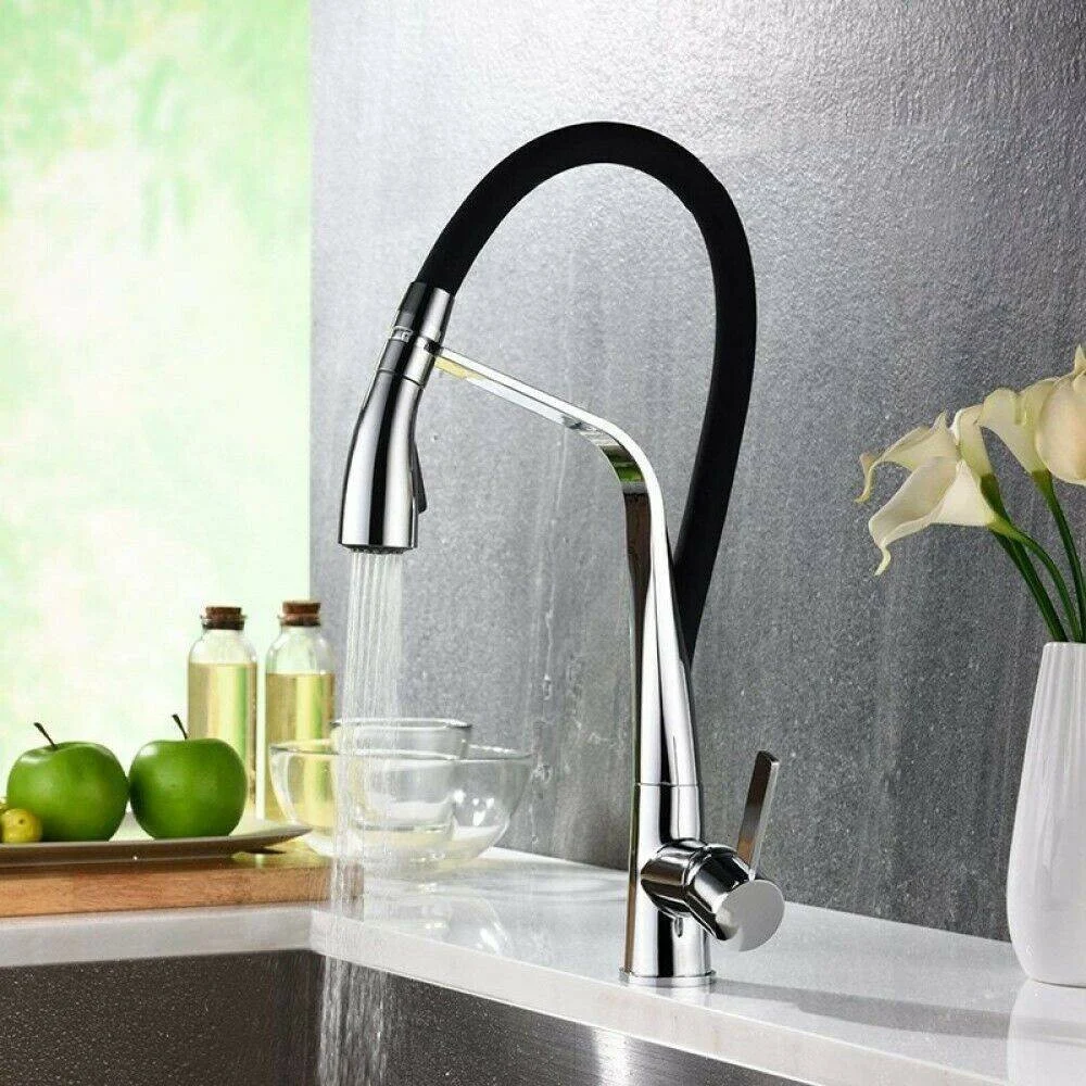 MISCELATORE RUBINETTO LAVELLO CUCINA CON DOCCETTA MONOCOMANDO CANNA ALTA 59590 - Cleafe