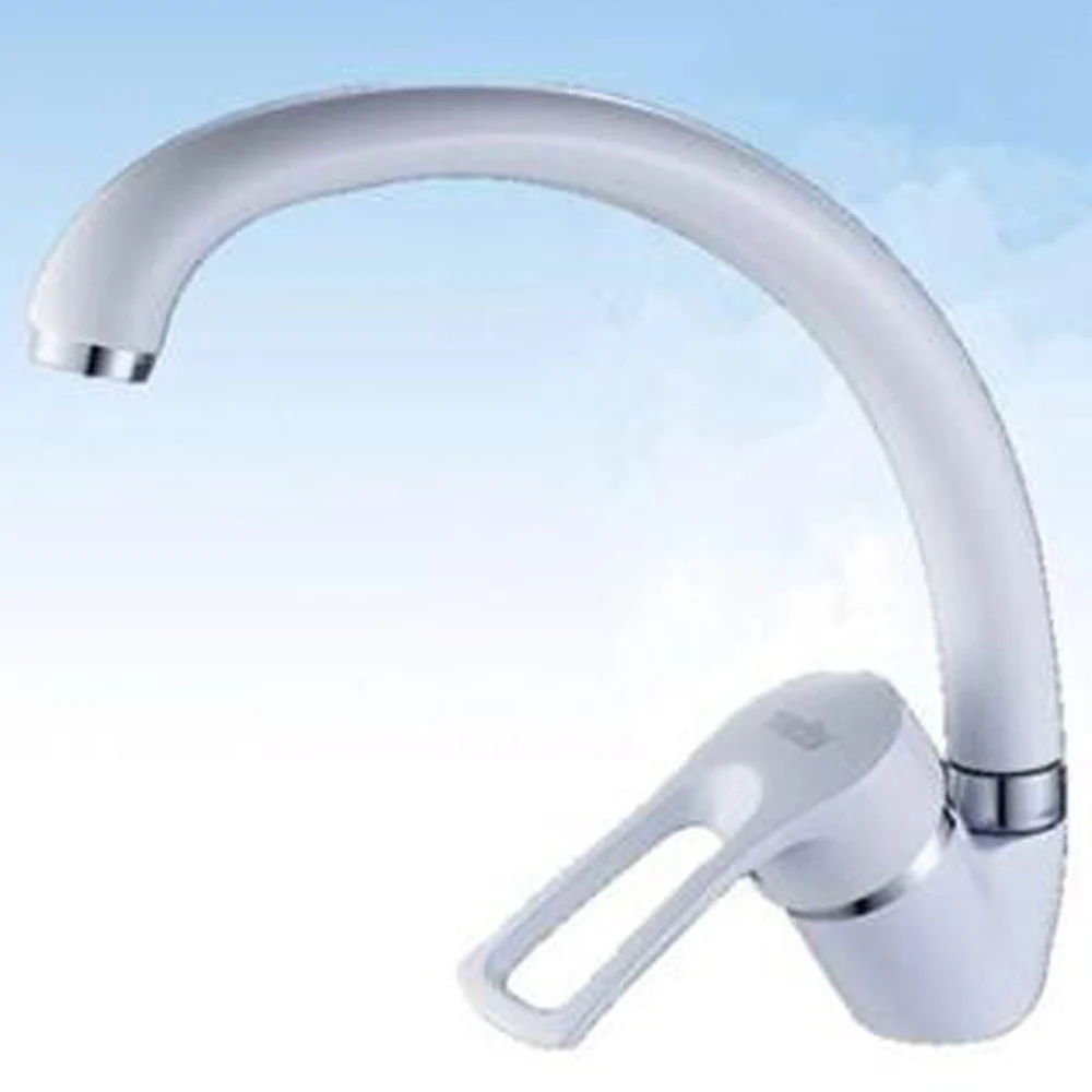 MISCELATORE RUBINETTO MONOCOMANDO LAVABO PER LAVELLO CUCINA CANNA ALTA BIANCO - TrAdE Shop Traesio