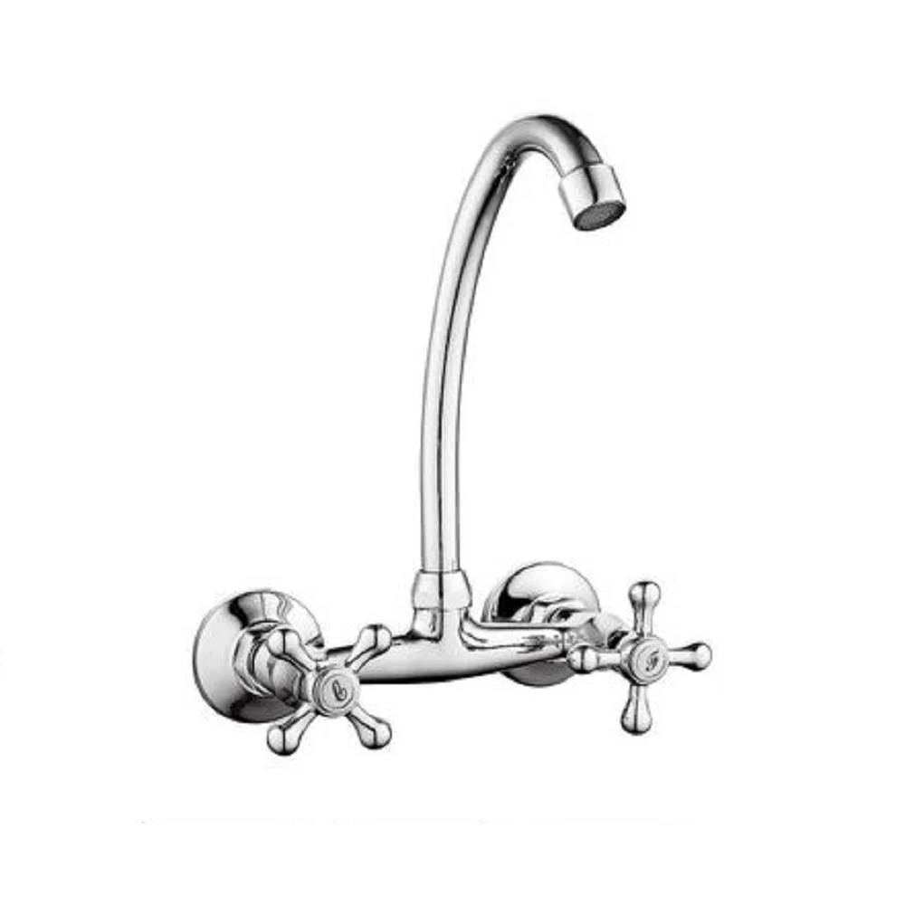 MISCELATORE RUBINETTO PARETE MANOPOLE A CROCE CUCINA LAVELLO OTTONE ROMA 69407 - TrAdE Shop Traesio