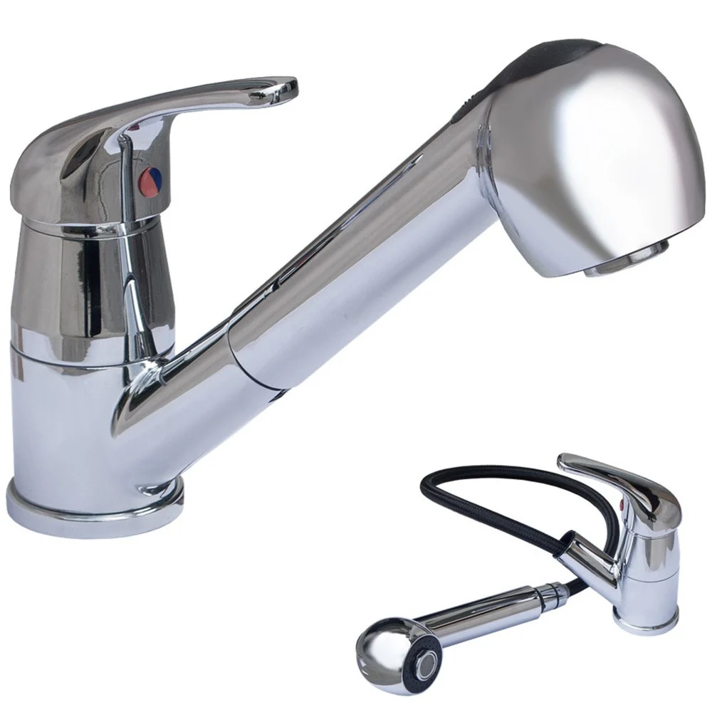 MISCELATORE RUBINETTO PER LAVELLO CUCINA CON DOCCETTA ESTRAIBILE FLESSIBILE 52336 - Cleafe