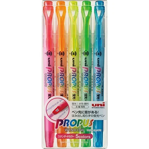 Mitsubishi Pencil Fluorescent Pen Pro Pass Window 5 colors set PUS-102T.5C
