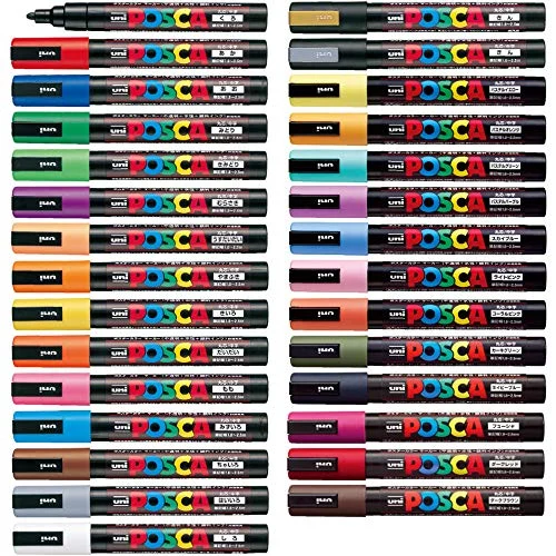 Mitsubishi Pencil POSCA Medium Round Lead All Color Set 29 Colors
