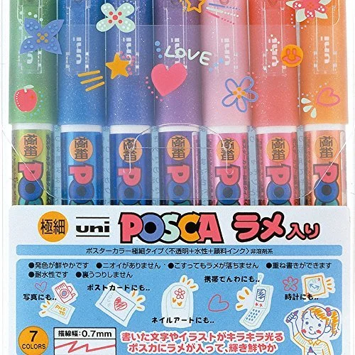Mitsubishi Pencil POSCA Pen Extra-Fine 7 Colors PC1ML7C