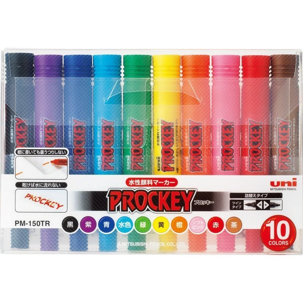 Mitsubishi Pencil Procky Twin Water-Based Pen 10 Colors PM150TR10CN