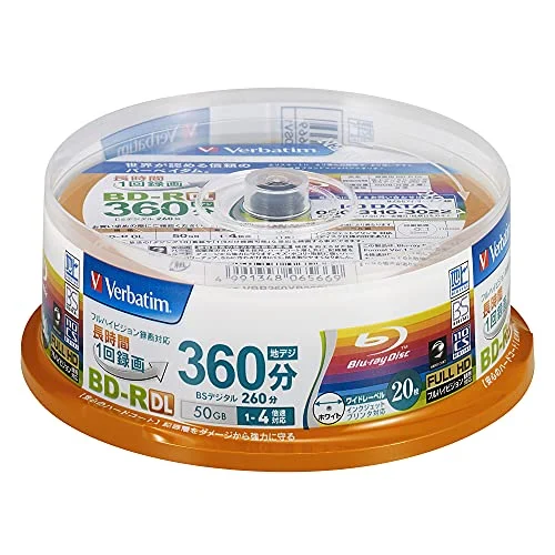 Mitsubishi Blu-ray Disc 20 Spindle 50 GB 4X BD-R DL Printable