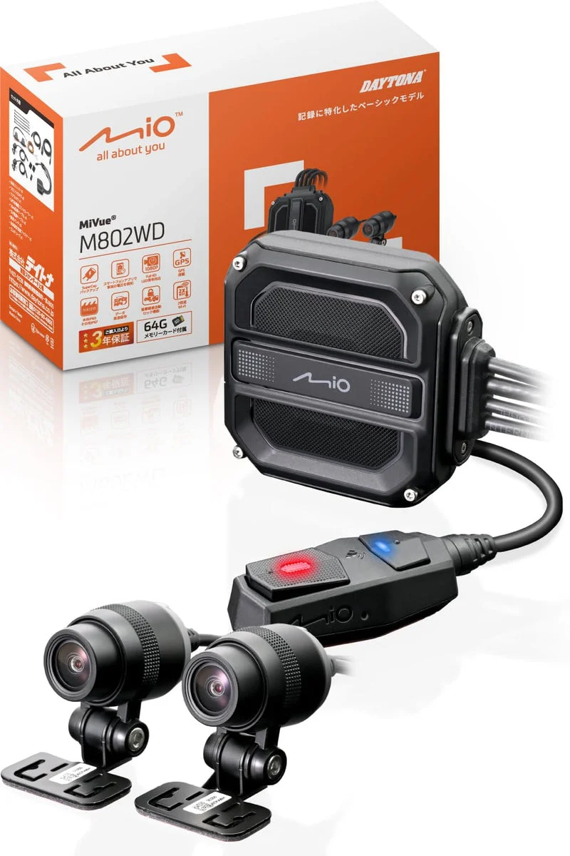 MiVue dash cam moto doppia anteriore e posteriore Full HD 2MP M802WD 64GB