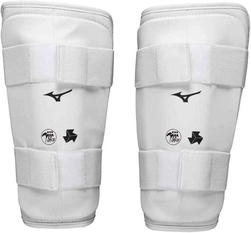 Mizuno Karate Shin Guards Pair Unisex White Japan Karate Federation Approved