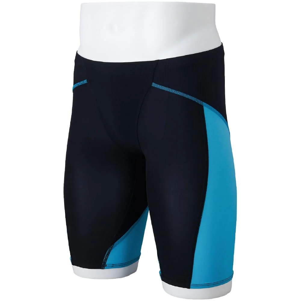 Mizuno Swim Shorts Half Spats GX Sonic Lite Men's Black Turquoise