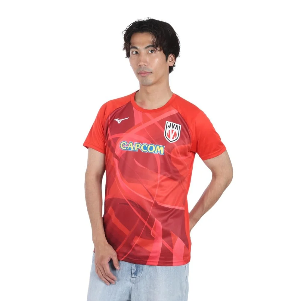 Mizuno Volleyball Cheer T-Shirt All Japan Women’s Volleyball Unisex V2MAB551 Red
