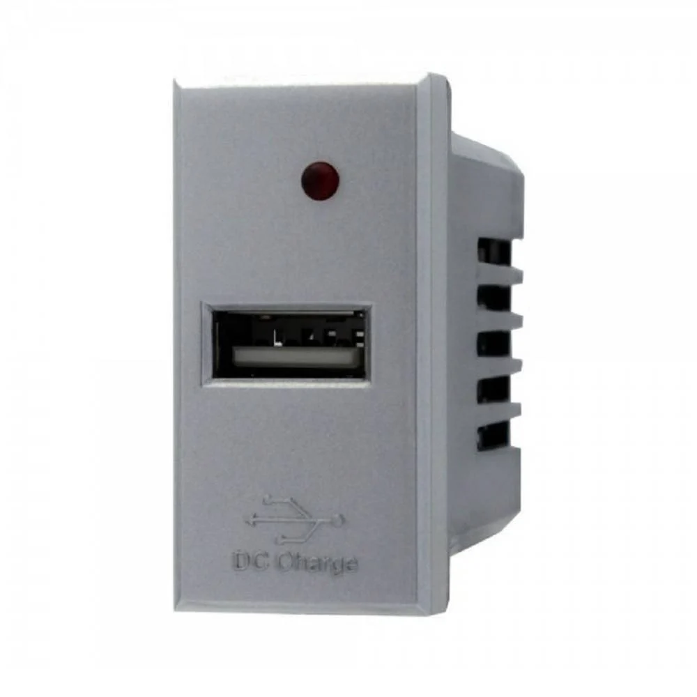 MODULO CARICATORE PRESA USB 5V 2,1A GRIGIO COMPATIBILE BTICINO AXOLUTE - TrAdE Shop Traesio