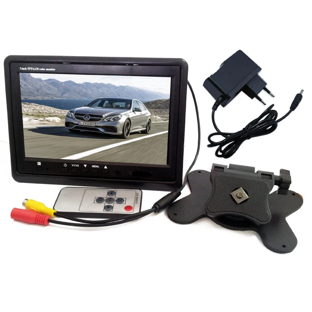 MONITOR LCD TFT 7” A COLORI AUTO CAMPER X POGGIATESTA TELECOMANDO E CARICATORE - TrAdE Shop Traesio